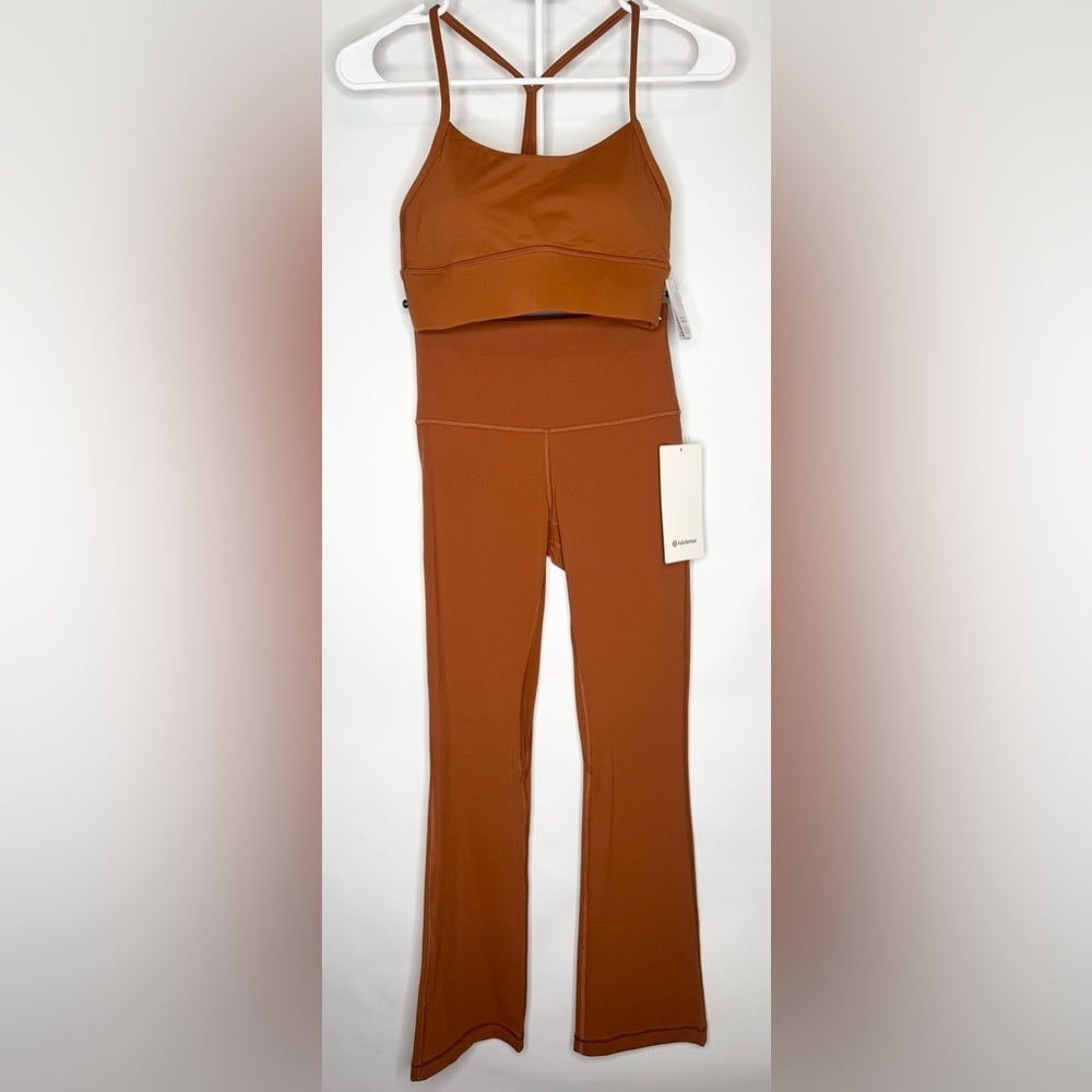 Lululemon Flow Y Nulu Longline Bra & Align High Rise Mini Flare Pant Extra Short